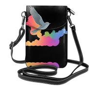 GGNKDL Flying doves among colorful clouds printing Crossbody bag, mobile phone bag, women's small wallet, a practical gift suitable for going out, exercising, and shopping