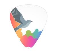 GGNKDL Flying doves among colorful clouds Prints Guitar plectrum 12 pieces with three thickness plectrum combinations suitable for bass and ukulele