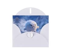 GGNKDL Flying Snowball Prints Greeting Card - High-End Pearlescent Paper With Dazzling Sparkling Effect
