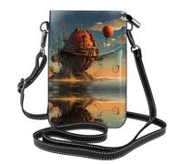 GGNKDL Fortress on the sea printing Crossbody bag, mobile phone bag, women's small wallet, a practical gift suitable for going out, exercising, and shopping