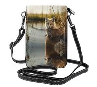GGNKDL Fox in the Water printing Crossbody bag, mobile phone bag, women's small wallet, a practical gift suitable for going out, exercising, and shopping