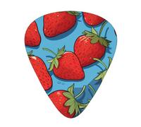 GGNKDL Fresh Strawberries Prints Guitar plectrum 12 pieces with three thickness plectrum combinations suitable for bass and ukulele