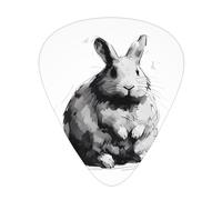 GGNKDL Funny Bunny Prints Guitar plectrum 12 pieces with three thickness plectrum combinations suitable for bass and ukulele