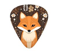 GGNKDL Funny Fox Prints Guitar plectrum 12 pieces with three thickness plectrum combinations suitable for bass and ukulele