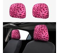 GGNKDL Furry Zebra Leopard Prints 2-Pack car headrest Cover dustproof car Accessory Protective Cover