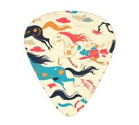 GGNKDL galloping horse Prints Guitar plectrum 12 pieces with three thickness plectrum combinations suitable for bass and ukulele
