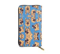 GGNKDL german shepherd dog printing Women's leather long handheld wallet large capacity credit card zipper bag