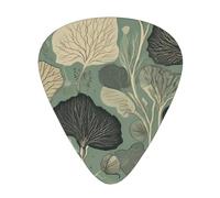 GGNKDL Ginkgo Leaf Prints Guitar plectrum 12 pieces with three thickness plectrum combinations suitable for bass and ukulele