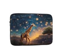 GGNKDL Giraffe Chasing Stars Pattern Shockproof Portable Laptop Sleeve Bag 12 inch for Men Women Business Travel, Office Daily Use