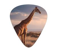 GGNKDL Giraffe in the Grassland Prints Guitar plectrum 12 pieces with three thickness plectrum combinations suitable for bass and ukulele