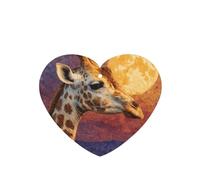 GGNKDL Giraffe looking at the moon prints 6-piece Heart Shape car air freshener with hanging type car accessories