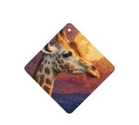 GGNKDL Giraffe looking at the moon prints 6-piece Square car air freshener with hanging type car accessories