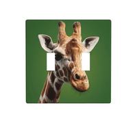 GGNKDL Giraffe on a green background printing Switch cover decorative wall panel suitable for residential and commercial areas 4.5x4.5 In