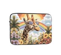 GGNKDL Giraffe Under The Rainbow Pattern Shockproof Portable Laptop Sleeve Bag 12 inch for Men Women Business Travel, Office Daily Use