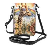 GGNKDL Giraffe under the rainbow printing Crossbody bag, mobile phone bag, women's small wallet, a practical gift suitable for going out, exercising, and shopping