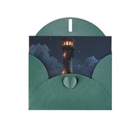 GGNKDL Glowing Towers Prints Greeting Card - High-End Pearlescent Paper With Dazzling Sparkling Effect