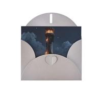 GGNKDL Glowing Towers Prints Greeting Card - High-End Pearlescent Paper With Dazzling Sparkling Effect