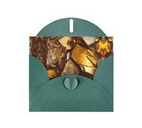 GGNKDL Golden Glass Shards Prints Greeting Card - High-End Pearlescent Paper With Dazzling Sparkling Effect