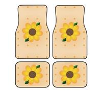 GGNKDL Golden Sunflower Printing Car Floor mats with Anti Slip Front and Rear are Suitable for Cars, Trucks and SUV
