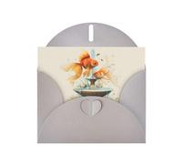 GGNKDL Goldfish In The Fountain Prints Greeting Card - High-End Pearlescent Paper With Dazzling Sparkling Effect