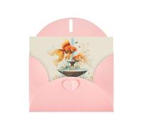 GGNKDL Goldfish In The Fountain Prints Greeting Card - High-End Pearlescent Paper With Dazzling Sparkling Effect