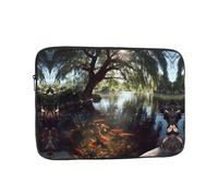 GGNKDL Goldfish Under The Willow Tree Pattern Shockproof Portable Laptop Sleeve Bag 17 inch for Men Women Business Travel, Office Daily Use