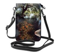 GGNKDL Goldfish under the willow tree printing Crossbody bag, mobile phone bag, women's small wallet, a practical gift suitable for going out, exercising, and shopping