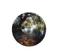 GGNKDL Goldfish under the willow tree prints 6-piece Round Shape car air freshener with hanging type car accessories