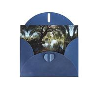 GGNKDL Goldfish Under The Willow Tree Prints Greeting Card - High-End Pearlescent Paper With Dazzling Sparkling Effect