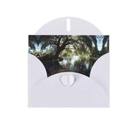 GGNKDL Goldfish Under The Willow Tree Prints Greeting Card - High-End Pearlescent Paper With Dazzling Sparkling Effect