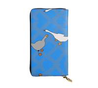 GGNKDL gray goose printing Women's leather long handheld wallet large capacity credit card zipper bag