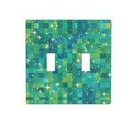 GGNKDL green sequin sparkle printing Switch cover decorative wall panel suitable for residential and commercial areas 4.5x4.5 In