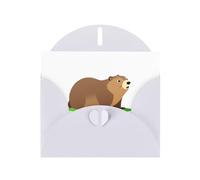 GGNKDL Groundhog On The Lawn Prints Greeting Card - High-End Pearlescent Paper With Dazzling Sparkling Effect