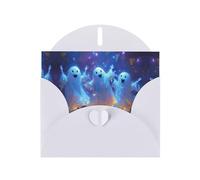 GGNKDL Happy Dancing Ghost Prints Greeting Card - High-End Pearlescent Paper With Dazzling Sparkling Effect