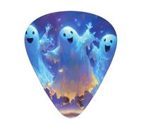 GGNKDL Happy dancing ghost Prints Guitar plectrum 12 pieces with three thickness plectrum combinations suitable for bass and ukulele