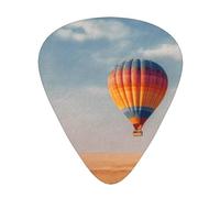 GGNKDL Hot air balloons in the desert Prints Guitar plectrum 12 pieces with three thickness plectrum combinations suitable for bass and ukulele