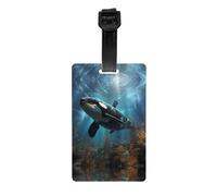 GGNKDL Huge Killer Whales Prints Luggage Tags and Travel Bag Tags are Suitable for Both Men and Women to Prevent Luggage