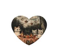 GGNKDL Kittens going on a field trip prints 6-piece Heart Shape car air freshener with hanging type car accessories