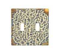 GGNKDL Labyrinth Treasure Map printing Switch cover decorative wall panel suitable for residential and commercial areas 4.5x4.5 In