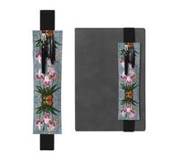 GGNKDL Leather Pen Holder Bookmark Blooming Orchids Pattern for Hardcover Journals, Diaries, Planners - Adjustable Strap Band Pouch