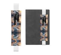 GGNKDL Leather Pen Holder Bookmark Cruise ship on the sea Pattern for Hardcover Journals, Diaries, Planners - Adjustable Strap Band Pouch