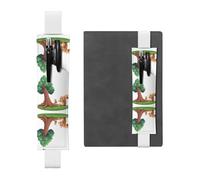 GGNKDL Leather Pen Holder Bookmark Curious little squirrel Pattern for Hardcover Journals, Diaries, Planners - Adjustable Strap Band Pouch