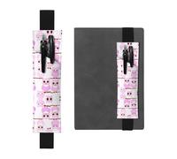 GGNKDL Leather Pen Holder Bookmark Cute owl Pattern for Hardcover Journals, Diaries, Planners - Adjustable Strap Band Pouch