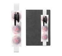 GGNKDL Leather Pen Holder Bookmark Fireworks blooming in the night sky Pattern for Hardcover Journals, Diaries, Planners - Adjustable Strap Band Pouch