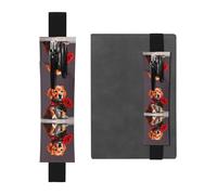 GGNKDL Leather Pen Holder Bookmark Gentleman-like dog Pattern for Hardcover Journals, Diaries, Planners - Adjustable Strap Band Pouch