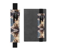 GGNKDL Leather Pen Holder Bookmark Lamb with A Lion On The Clouds Pattern for Hardcover Journals, Diaries, Planners - Adjustable Strap Band Pouch