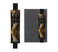 GGNKDL Leather Pen Holder Bookmark Leopard in a leather jacket Pattern for Hardcover Journals, Diaries, Planners - Adjustable Strap Band Pouch