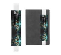 GGNKDL Leather Pen Holder Bookmark Lioness with Blue Green Eyes Pattern for Hardcover Journals, Diaries, Planners - Adjustable Strap Band Pouch