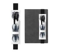 GGNKDL Leather Pen Holder Bookmark Moon leader Pattern for Hardcover Journals, Diaries, Planners - Adjustable Strap Band Pouch