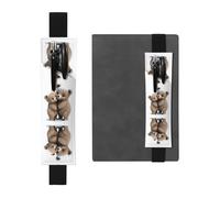 GGNKDL Leather Pen Holder Bookmark Mother bear hugs the little bear Pattern for Hardcover Journals, Diaries, Planners - Adjustable Strap Band Pouch